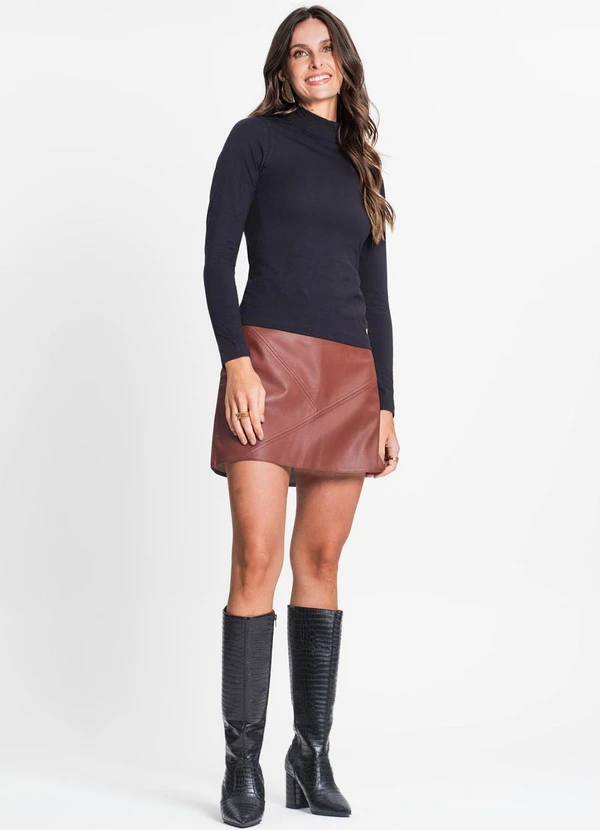 Rovitex - Blusa Feminina Gola Alta Preto 3