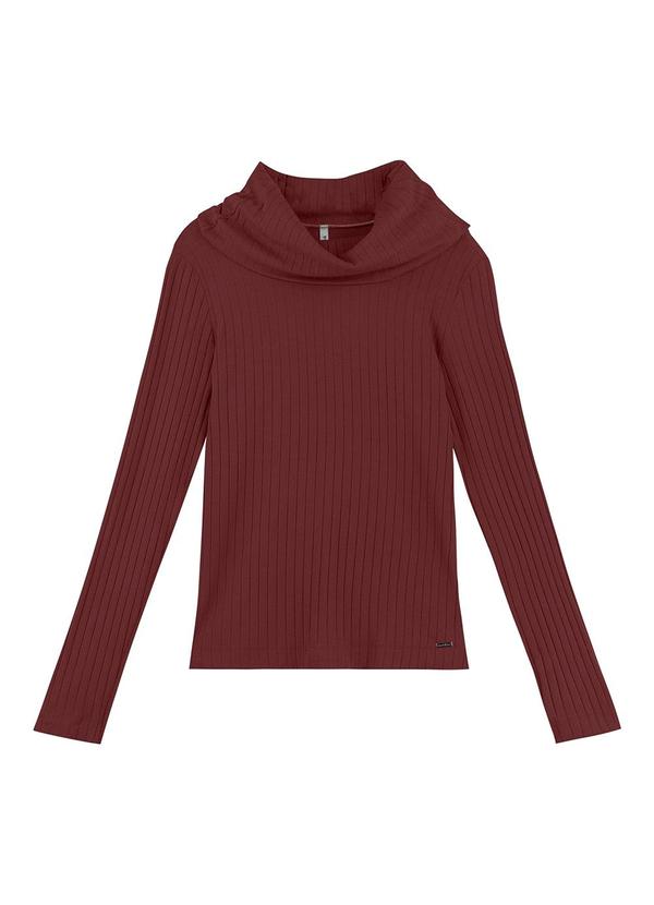 Marialícia - Blusa Feminina Gola Boba Marrom