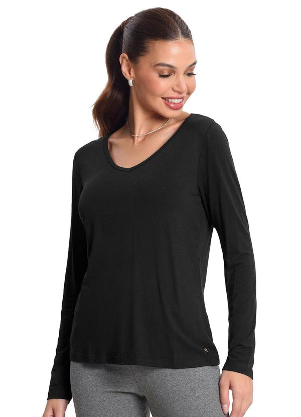 Rovitex - Blusa Feminina Gola Redonda Preto