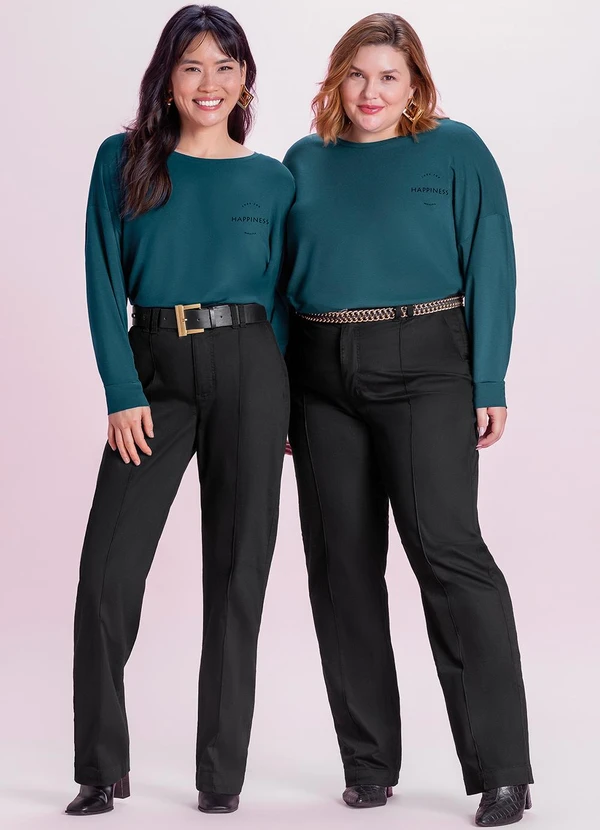 Marialícia - Blusa Feminina Happiness Azul 2