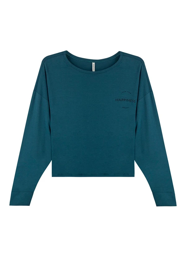 Marialícia - Blusa Feminina Happiness Azul 3