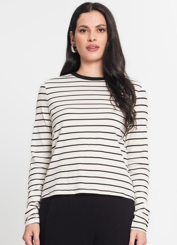 Select - Blusa Feminina Listrada Bege