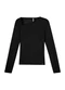 Marialícia - Blusa Feminina Longa Decote Assimétrico Bege - variação: Preto