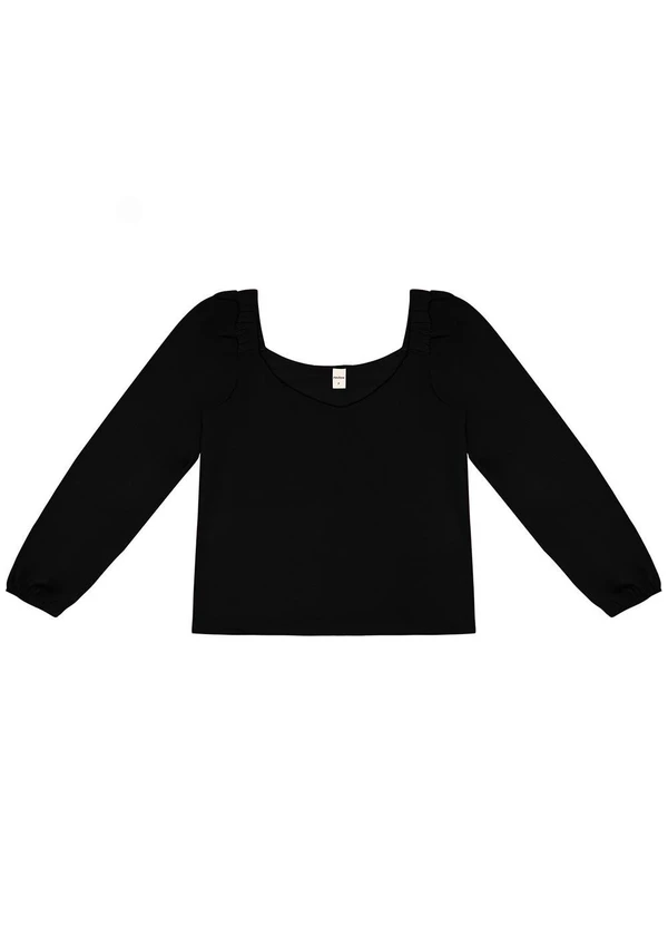 Rovitex - Blusa Feminina Manga 7/8 Preto 4