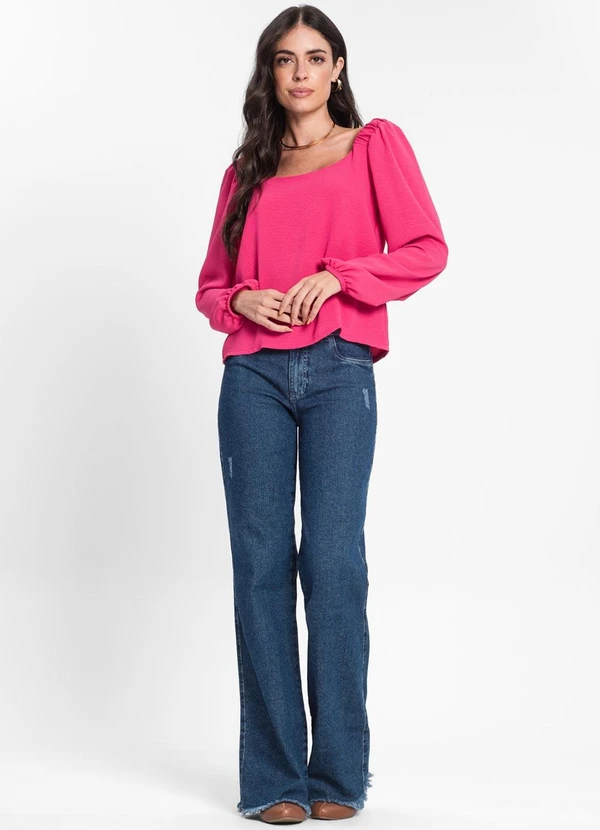 Rovitex - Blusa Feminina Manga 7/8 Rosa 3