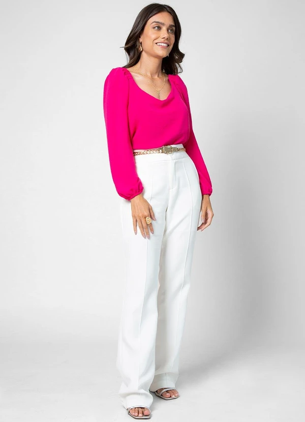 Rovitex - Blusa Feminina Manga 7/8 Rosa 4