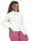 Cobertura - Blusa Feminina Manga Longa Basica  Marrom - variação: Branco