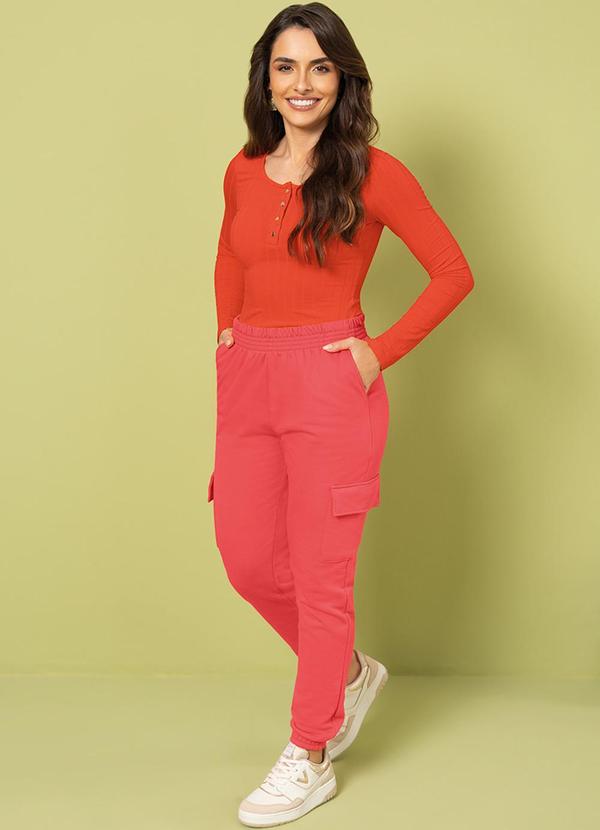 Cativa - Blusa Feminina Manga Longa Básica Leve Laranja 2