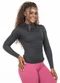 Cobertura - Blusa Feminina Manga Longa Basica  Marrom - variação: Preto