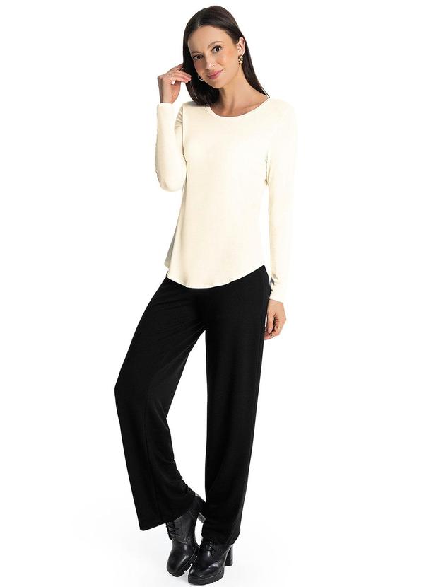 Rovitex - Blusa Feminina Manga Longa  Bege 3