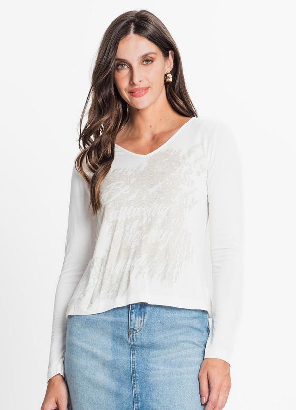 Rovitex - Blusa Feminina Manga Longa Bege