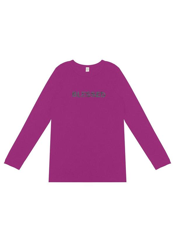Rovitex - Blusa Feminina Manga Longa Blessed Roxo