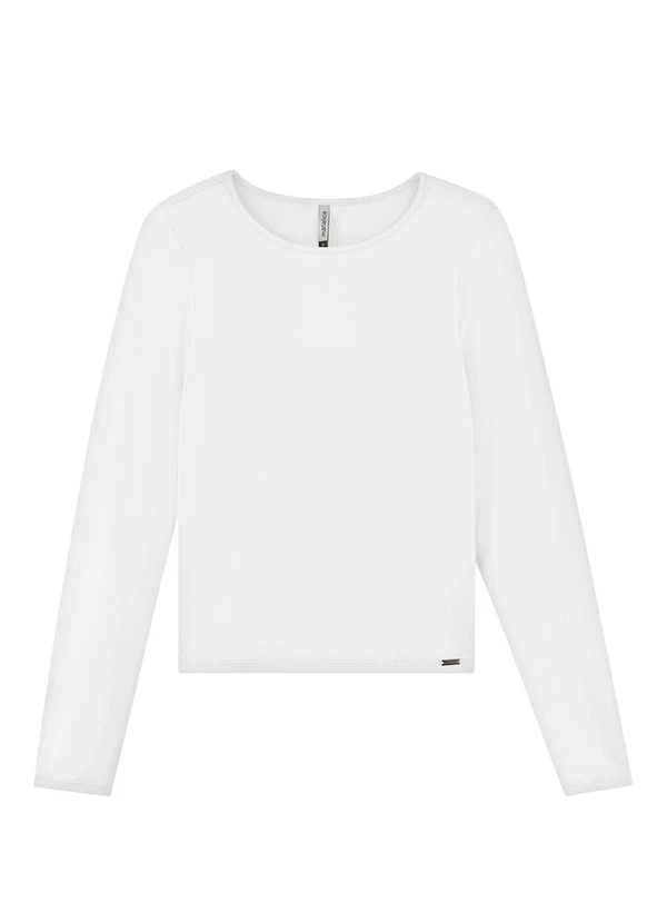Marialícia - Blusa Feminina Manga Longa Branco