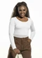 Cobertura - Blusa Feminina Manga Longa  Branco - variação: Branco