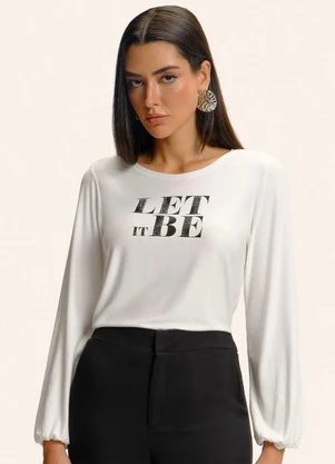 Endless - Blusa Feminina Manga Longa Bufante Bege - ENDLESS