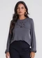 Endless - Blusa Feminina Manga Longa Bufante Bege - variação: Cinza