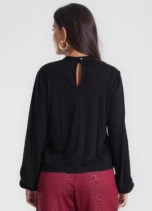 Endless - Blusa Feminina Manga Longa Bufante Preto - ENDLESS