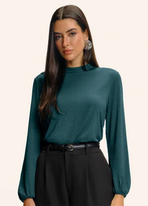 Endless - Blusa Feminina Manga Longa Bufante Verde - ENDLESS
