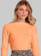 Dianna - Blusa Feminina Manga Longa Canelada Laranja - variação: Laranja