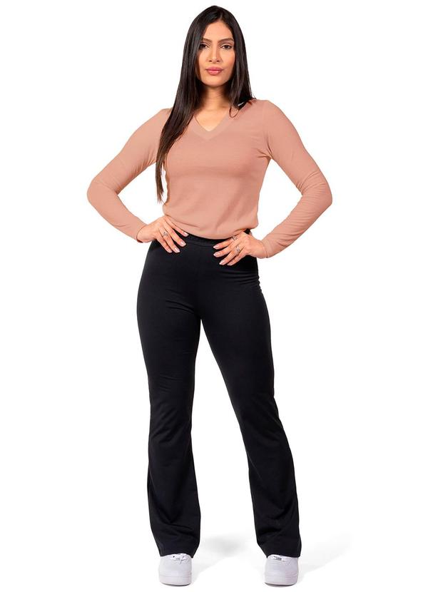 Cobertura - Blusa Feminina Manga Longa Decote V Rosa 2