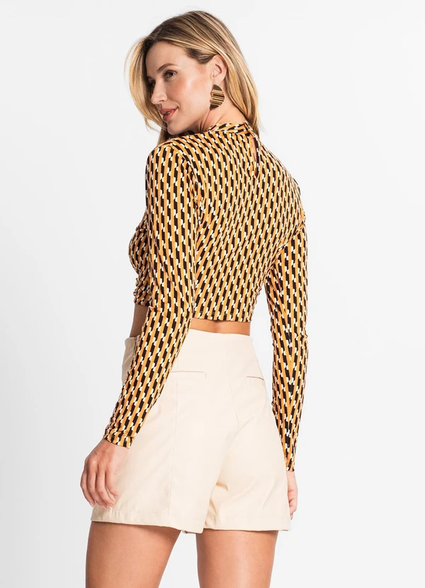 Endless - Blusa Feminina Manga Longa em Viscose Amarelo 2