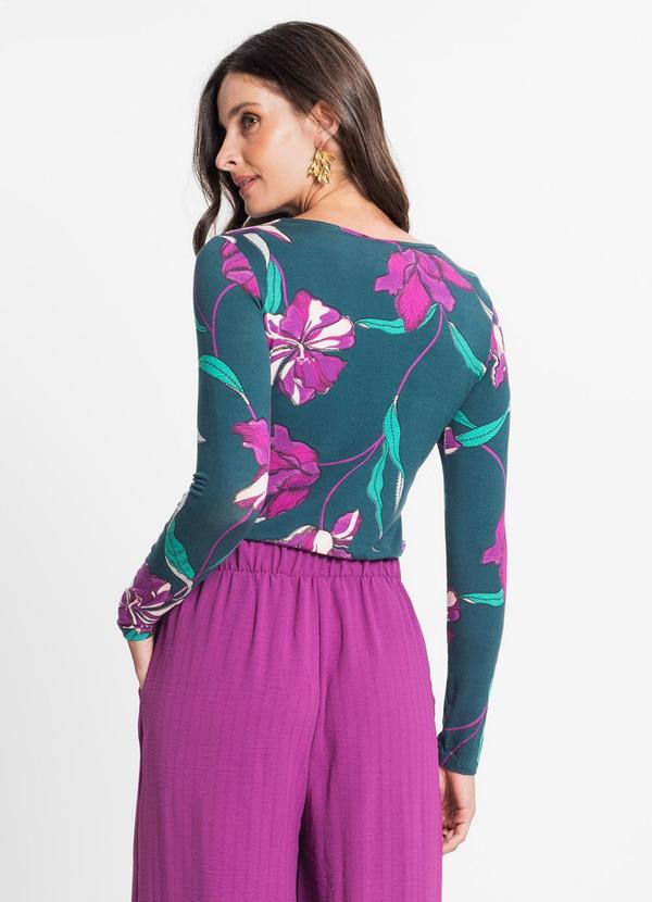 Rovitex - Blusa Feminina Manga Longa Estampada Verde 2