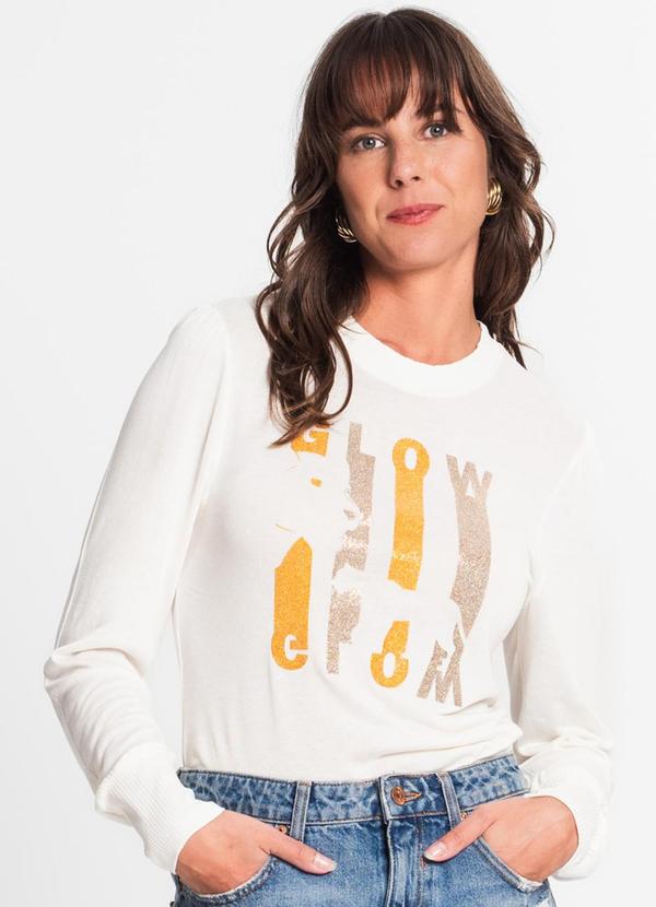 Rovitex - Blusa Feminina Manga Longa Glow Bege