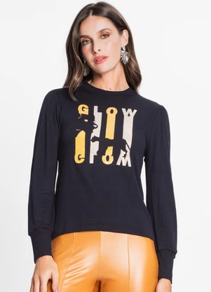 Rovitex - Blusa Feminina Manga Longa Glow Preto - ROVITEX