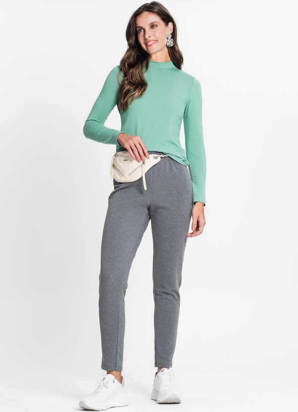 Rovitex - Blusa Feminina Manga Longa Gola Alta Verde 3