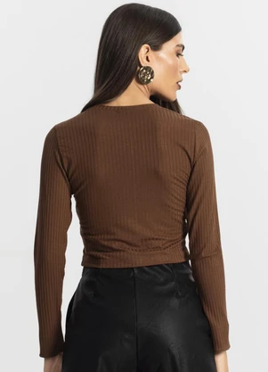 Endless - Blusa Feminina Manga Longa Marrom - ENDLESS