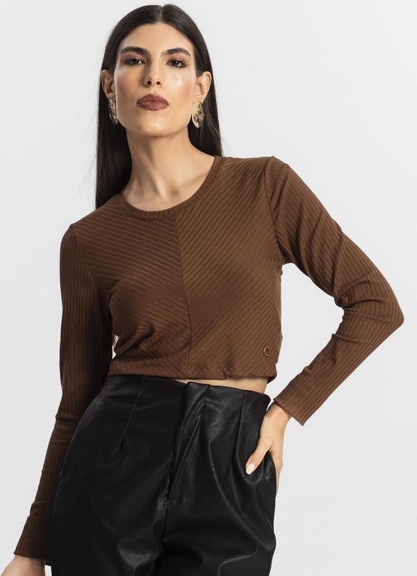 Endless - Blusa Feminina Manga Longa Marrom