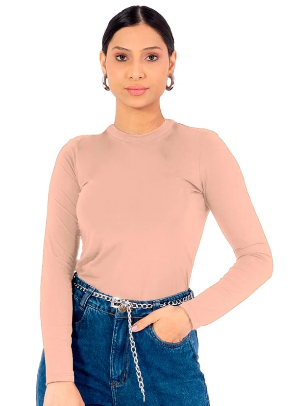 Cobertura - Blusa Feminina Manga Longa Marrom