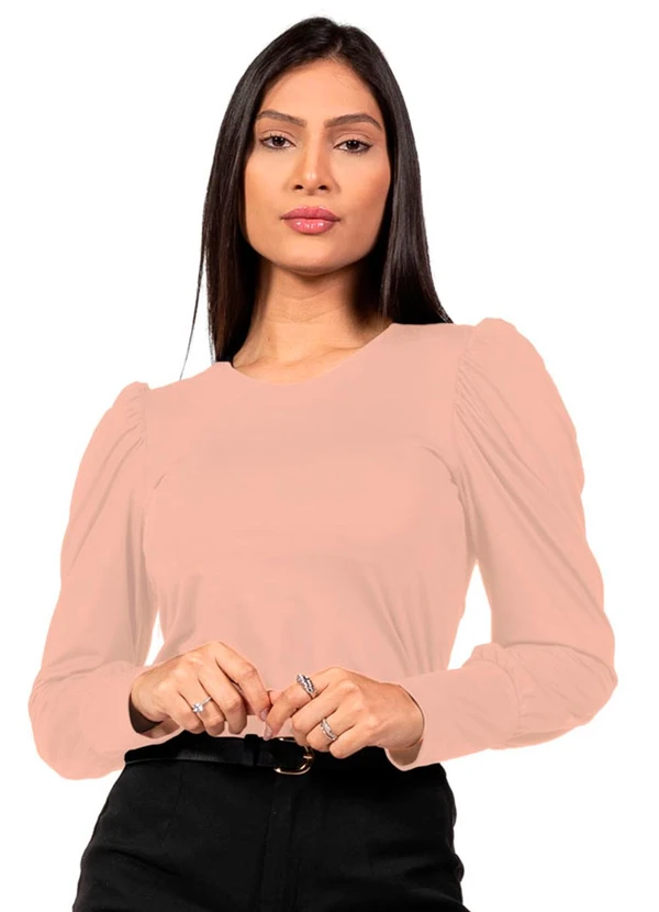 Cobertura - Blusa Feminina Manga Longa Poliamida Marrom