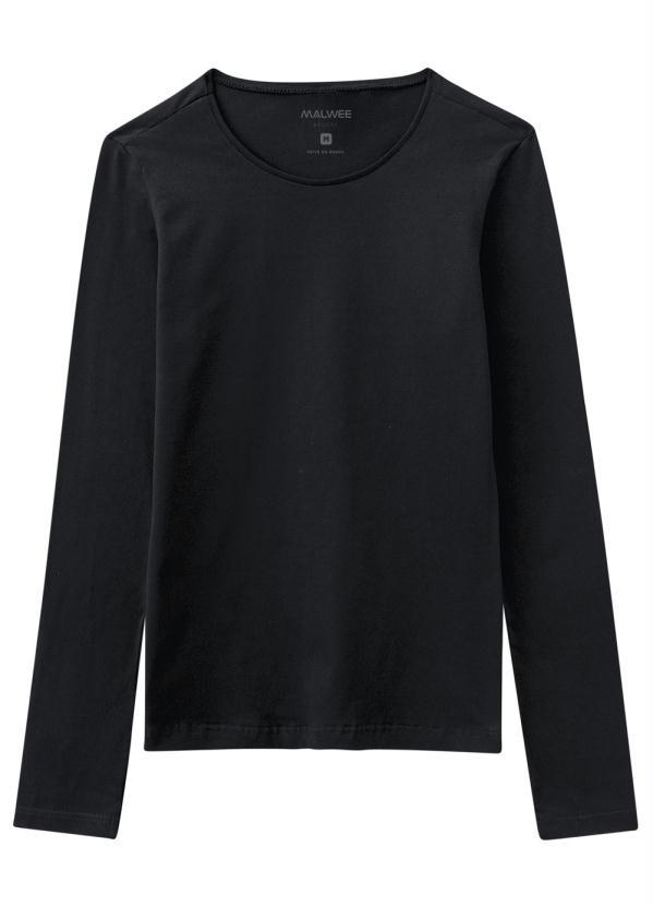 Malwee - Blusa Feminina Manga Longa Preto