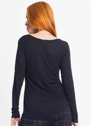 Rovitex - Blusa Feminina Manga Longa Preto - ROVITEX