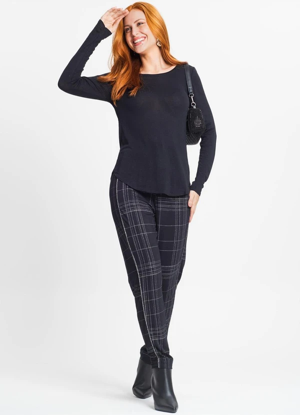 Rovitex - Blusa Feminina Manga Longa Preto 3