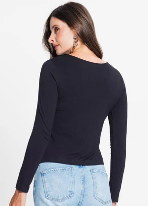 Rovitex - Blusa Feminina Manga Longa Preto - ROVITEX