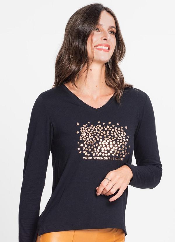 Rovitex - Blusa Feminina Manga Longa Preto 1