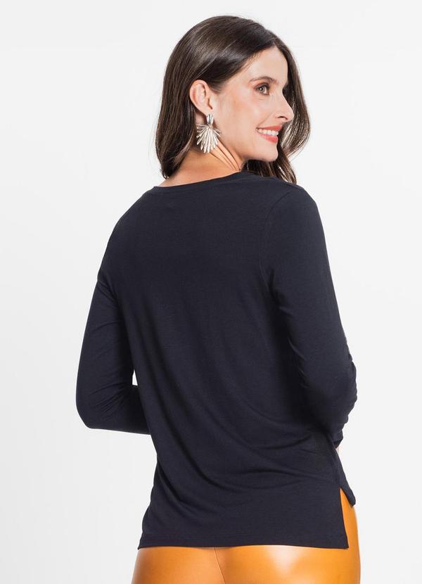 Rovitex - Blusa Feminina Manga Longa Preto 2