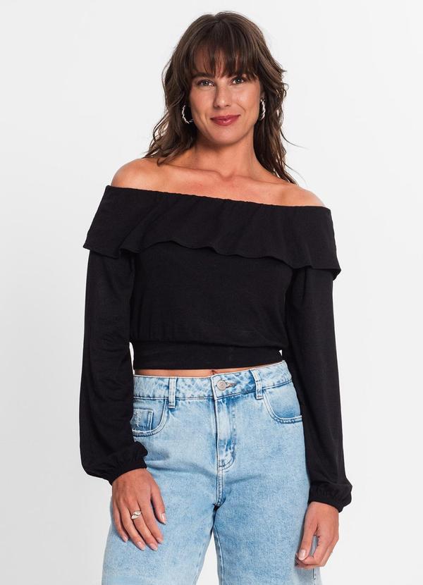 Endless - Blusa Feminina Manga Longa Preto