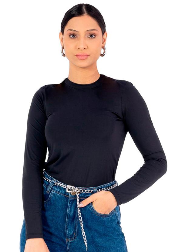Cobertura - Blusa Feminina Manga Longa Preto