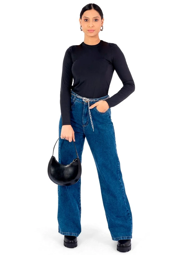 Cobertura - Blusa Feminina Manga Longa Preto 2