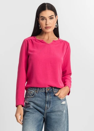Rovitex - Blusa Feminina Manga Longa Rosa - ROVITEX