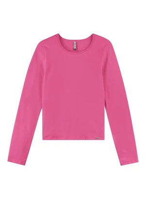 Marialícia - Blusa Feminina Manga Longa Rosa - MARIALÍCIA
