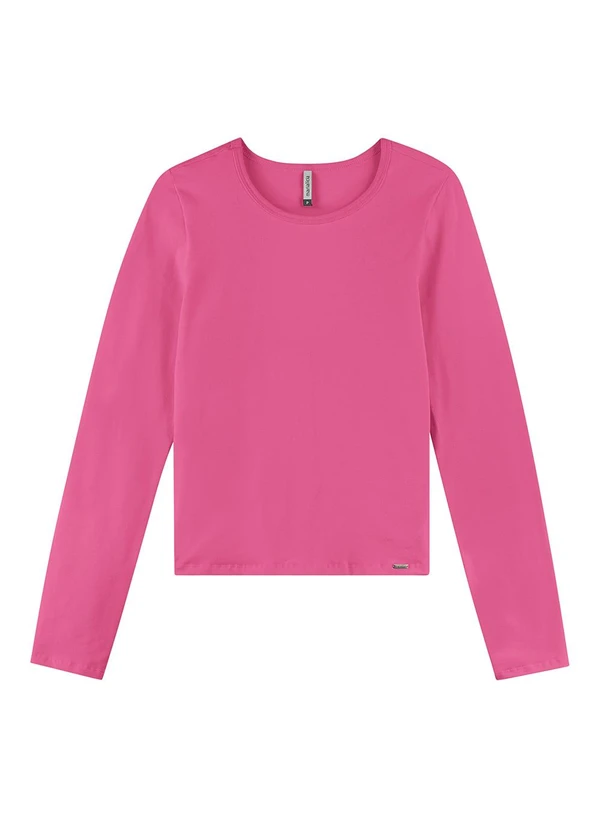 Marialícia - Blusa Feminina Manga Longa Rosa