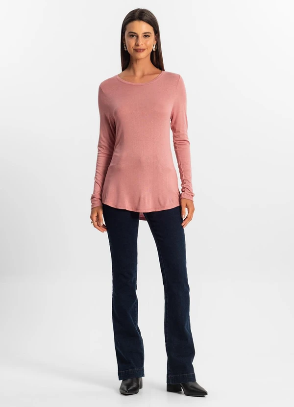Rovitex - Blusa Feminina Manga Longa Rosa 3
