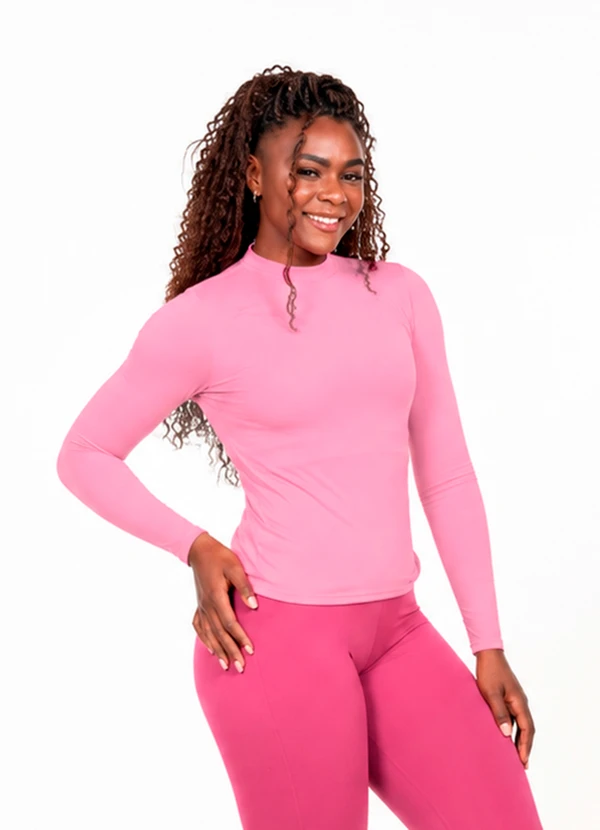 Cobertura - Blusa Feminina Manga Longa Rosa