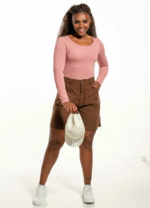 Cobertura - Blusa Feminina Manga Longa  Rosa - COBERTURA