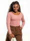 Cobertura - Blusa Feminina Manga Longa  Preto - variação: Rosa