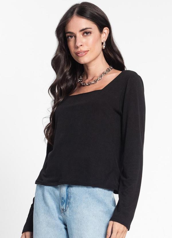 Rovitex - Blusa Feminina Manga Longa Rovitex Preto